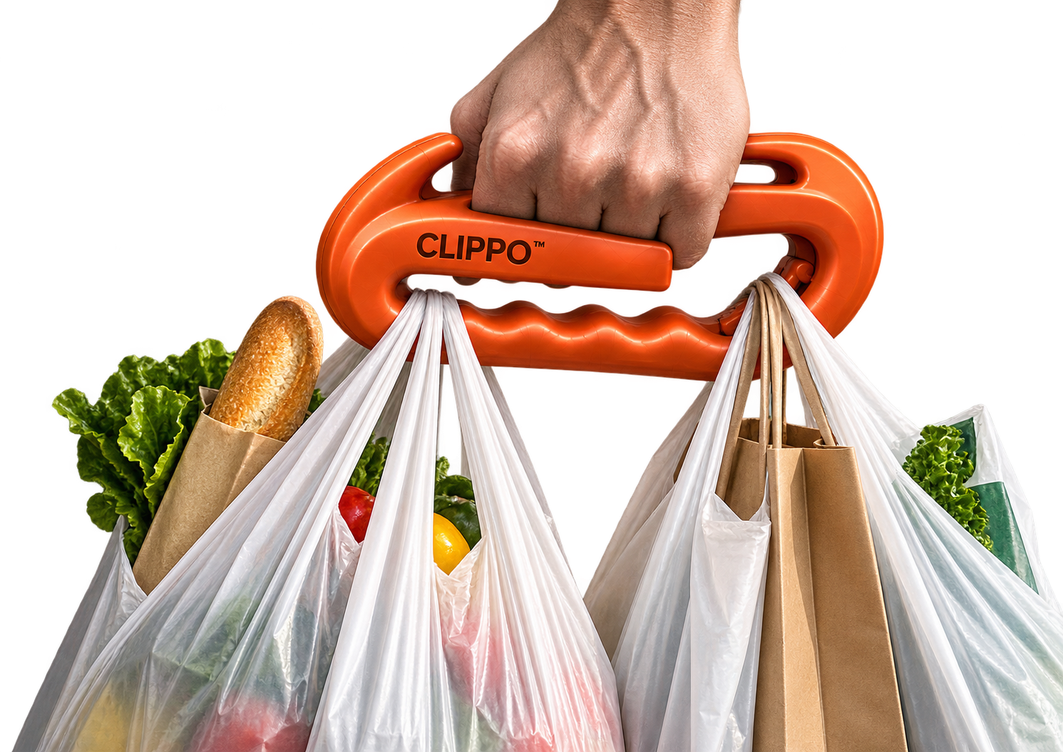CLIPPO bag carry handle concept carrying shopping bags